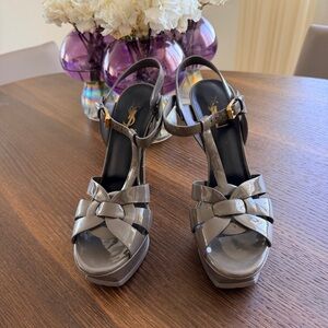 Yves Saint Laurent Taupe Platform Heels